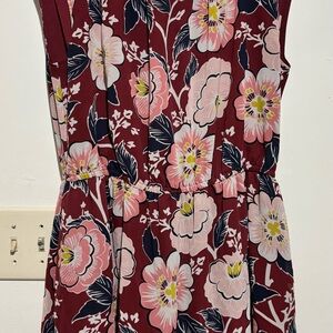 LOFT Burgundy Floral Dress